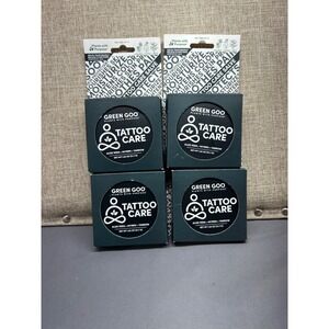 Green Goo Tattoo Care Salve Organic plant based Aloe Vera.  Four 1.82 oz Tins